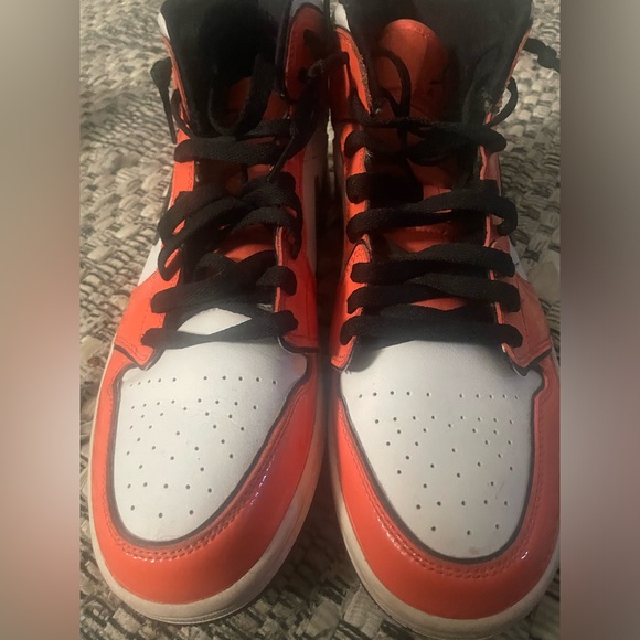 Men's Red and White Sneakers - Picture 1 of 9
